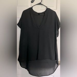 Shein. Black. Slightly see through. Worn a couple times. High low shirt.